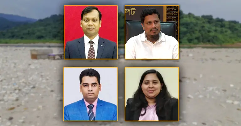উপরে বাম থেকে মো. সারোয়ার আলম, শের মাহবুব মুরাদ, নীচে মো. শফিকুল ইসলাম ও আজিজুন্নাহার